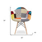 Rainbow and Natural Upholstered Fabric Dining Arm Chair