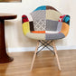 Rainbow and Natural Upholstered Fabric Dining Arm Chair