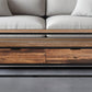 50" Brown And Black Solid Wood And Metal Coffee Table With Two Drawers And Shelf