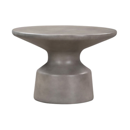 24" Gray Concrete Round Coffee Table