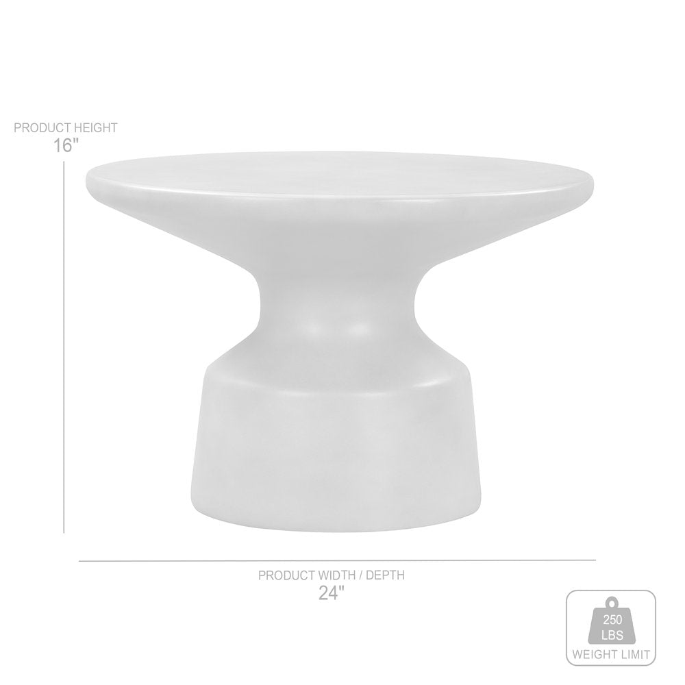 24" Gray Concrete Round Coffee Table