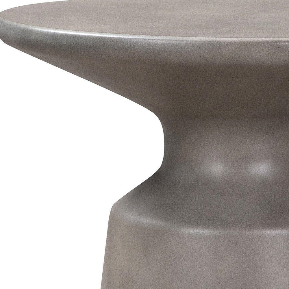 24" Gray Concrete Round Coffee Table