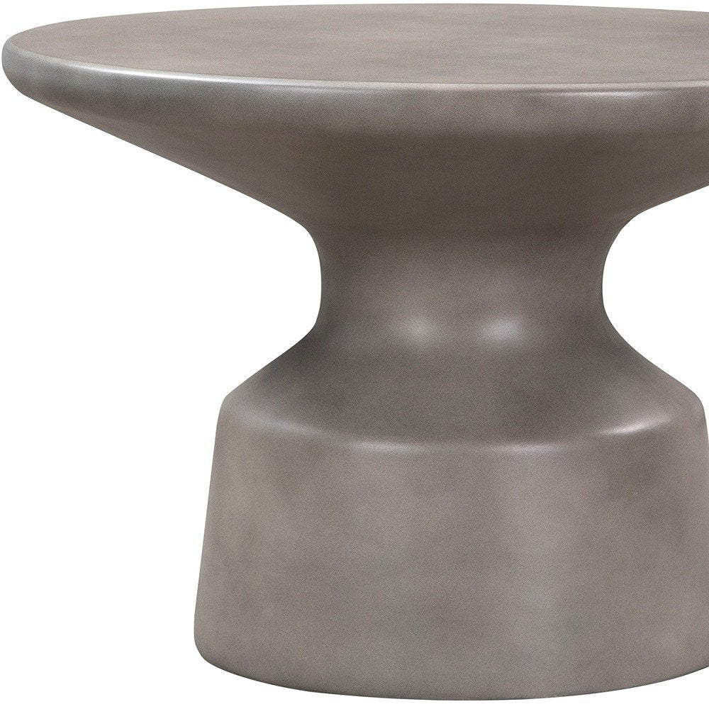 24" Gray Concrete Round Coffee Table