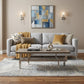 51" Gray And Silver Stainless Steel Coffee Table