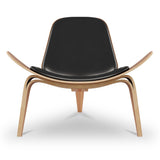 36" Black and Brown Faux Leather Lounge Chair