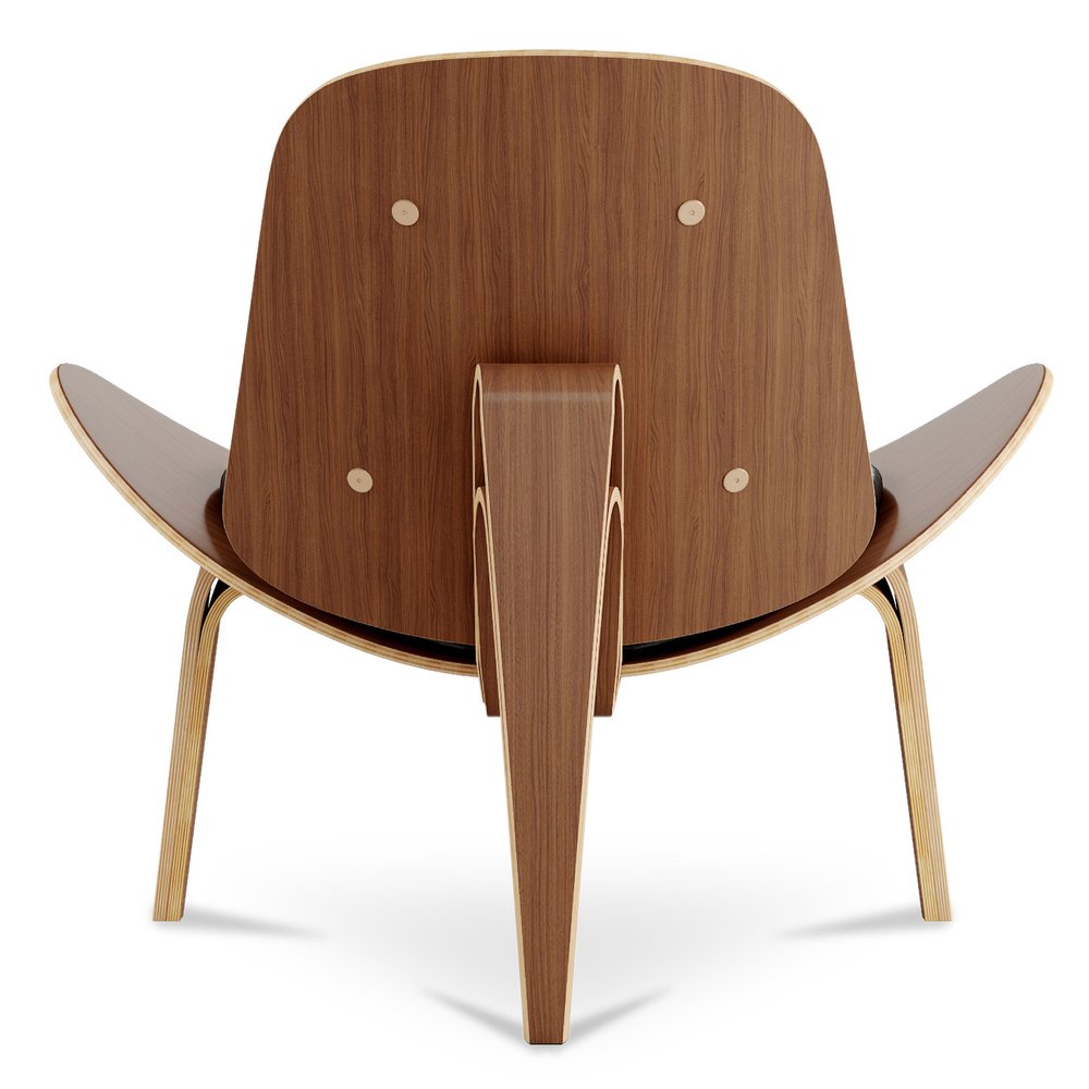 36" Black and Brown Faux Leather Lounge Chair