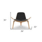 36" Black and Brown Faux Leather Lounge Chair