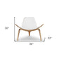 36" White and Brown Faux Leather Lounge Chair