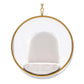 42" White Faux Leather Balloon Chair