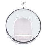 42" White Faux Leather Balloon Chair