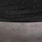 48" Black And Gray Solid Wood And Concrete Round Coffee Table