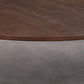 48" Brown And Gray Solid Wood And Concrete Round Coffee Table