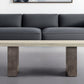 24" Gray And Dark Gray Solid Wood And Concrete Coffee Table