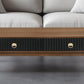 47" Brown And Black Coffee Table With Two Drawers