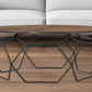 36" Brown And Black Solid Wood And Metal Round Coffee Table