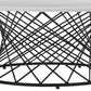 36" White And Black Genuine Marble And Metal Round Coffee Table