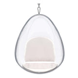 27" White Faux Leather Balloon Chair