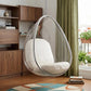27" White Faux Leather Balloon Chair