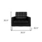 31" Black and Silver Italian Leather Tufted Club Chair