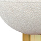 30" White and Gold Boucle Slipper Chair