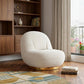 30" White and Gold Boucle Slipper Chair