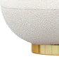 30" White and Gold Boucle Slipper Chair