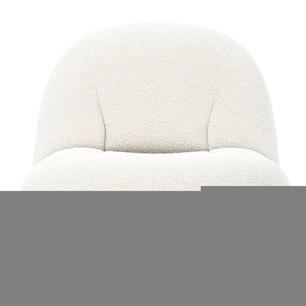 30" White and Silver Boucle Slipper Chair