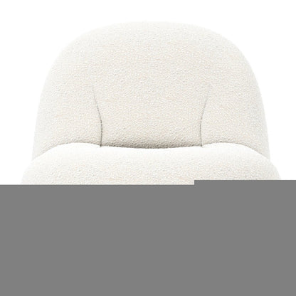 30" White and Silver Boucle Slipper Chair