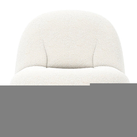 30" White and Silver Boucle Slipper Chair