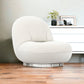 30" White and Silver Boucle Slipper Chair