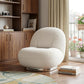 30" White and Silver Boucle Slipper Chair