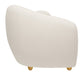 39" White and Natural Boucle Arm Chair