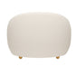 39" White and Natural Boucle Arm Chair