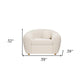 39" White and Natural Boucle Arm Chair