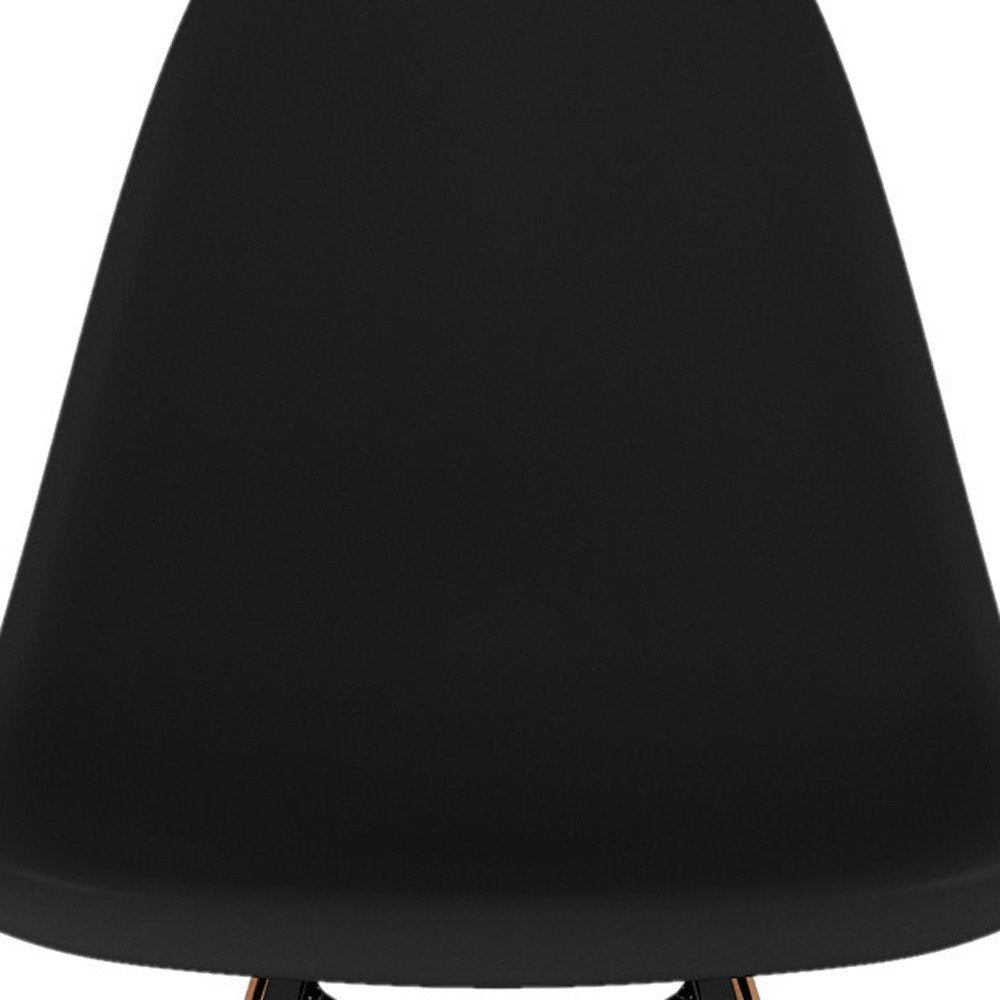 28" Black And Brown Heavy Duty Plastic And Solid Wood Counter Height Bar Chair