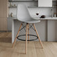 28" Gray And Brown Heavy Duty Plastic And Solid Wood Counter Height Bar Chair