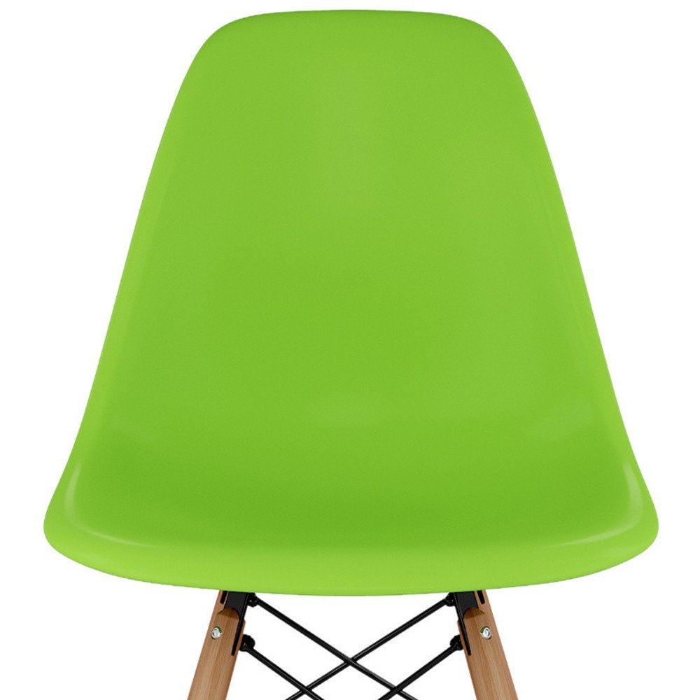 28" Green And Brown Heavy Duty Plastic And Solid Wood Counter Height Bar Chair