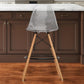 28" Clear And Brown Acrylic And Solid Wood Counter Height Bar Chair