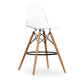 28" Clear And Brown Acrylic And Solid Wood Counter Height Bar Chair