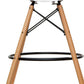 28" Clear And Brown Acrylic And Solid Wood Counter Height Bar Chair