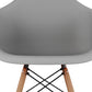 28" Gray And Brown Heavy Duty Plastic And Solid Wood Low Back Counter Height Bar Chair