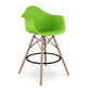 28" Green And Brown Heavy Duty Plastic And Solid Wood Low Back Counter Height Bar Chair