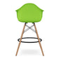 28" Green And Brown Heavy Duty Plastic And Solid Wood Low Back Counter Height Bar Chair