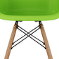 28" Green And Brown Heavy Duty Plastic And Solid Wood Low Back Counter Height Bar Chair