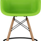28" Green And Brown Heavy Duty Plastic And Solid Wood Low Back Counter Height Bar Chair