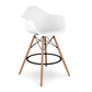 28" White And Brown Heavy Duty Plastic And Solid Wood Low Back Counter Height Bar Chair