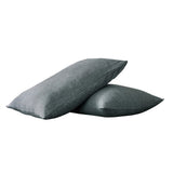Set of Two Slate Gray Linen Standard Pillowcases