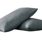 Set of Two Slate Gray Linen Standard Pillowcases