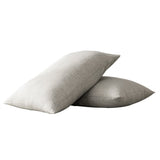 Set of Two Light Gray Linen King Pillowcases