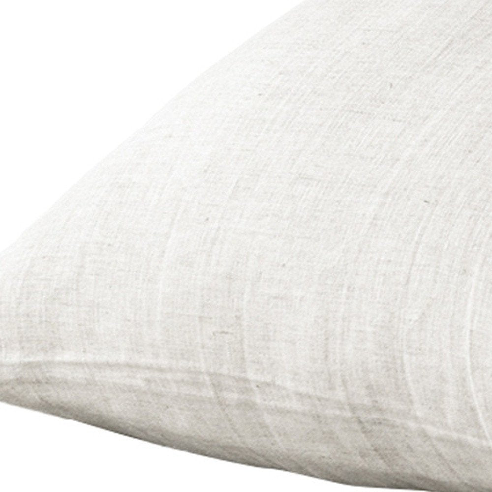Set of Two Light Gray Linen Pillowcases